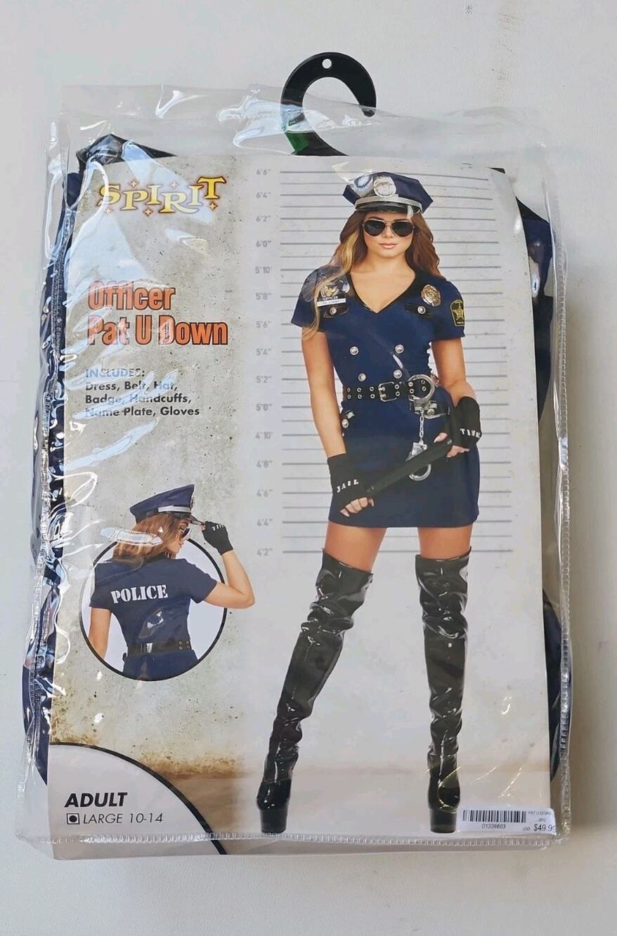 Officer Pat U Down women's Size Large police costume Spirit Halloween Party
